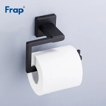 

Frap Stainless Steel Wall Mounted Toilet Paper Holder Black Square Base Without Cover Bathroom Accessories Y14011/11-1/11-2