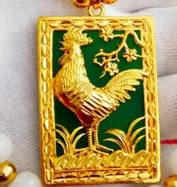 

24K plated gold chains men domineering Vietnam Gold Necklace Pendant Zodiac gold Rooster does not fade