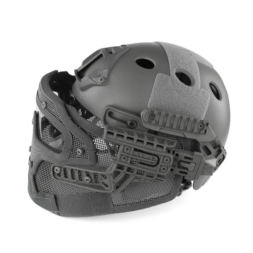 WoSporT страйкбол тактический военный шлем CS боевой шлем Общая защита стеклянная маска для лица с очками шлем оборудование