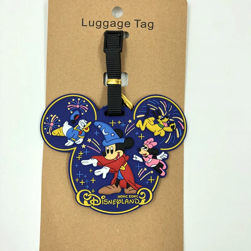 

Disney cartoon Mickey Mouse travel tag luggage Minnie Suitcase ID Addres Holder Baggage Boarding pass Tag portable label pendant