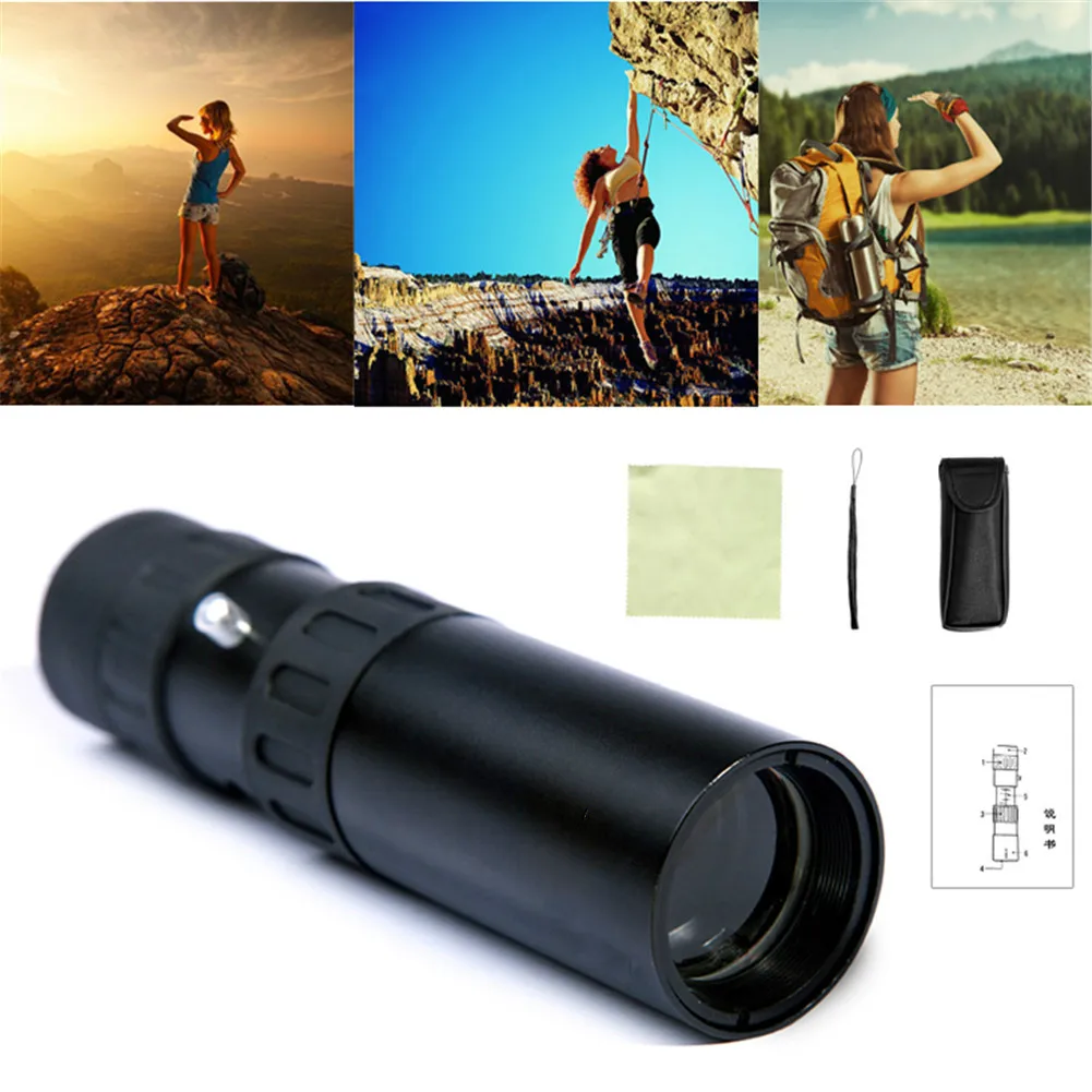 1 قطعة أحادي 10-30x25 التكبير مناظير تلسكوب الجيب المحمولة أحادي الصيد ضبط التركيز البصرية نطاق لا ترايبود