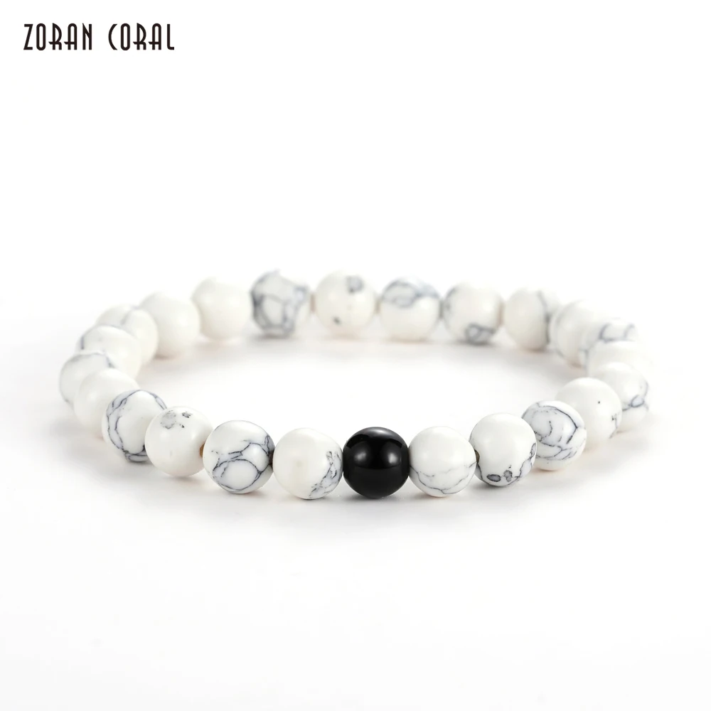 Бренд ZORAN CORAL 2018 Модный популярный браслет белый черный бусины амулеты браслеты