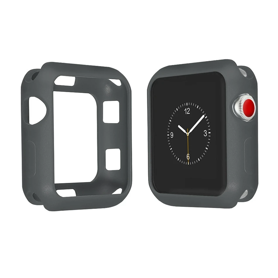 Силиконовый мягкий чехол для Apple Watch 4 iwatch4 40 мм 44 поколение силиконовых защитных