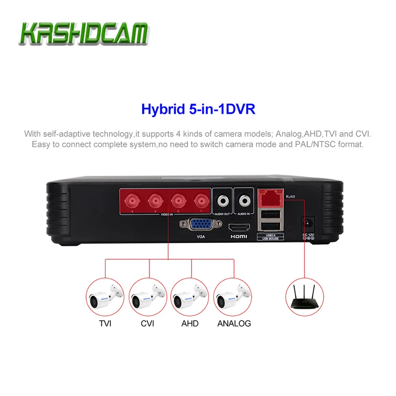 KRSHDCAM 4CH AHD видеонаблюдения DVR Системы 20 м IR 4 шт. 1080 P CCTV Камера домашние дома