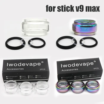 

lovekeke Replacement Pyrex Bulb bubble clear rainbow Glass Tube 8.5ml for Stick V9 Max Tank Glass Tube Atomizer Kit