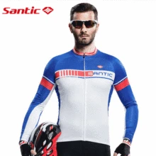 Santic Men’s Pro Cycling Jerseys Long Sleeve Bike Jersey Breathable MTB Bicycle Outdoor Biking Riding Cycling Clothing for Man
