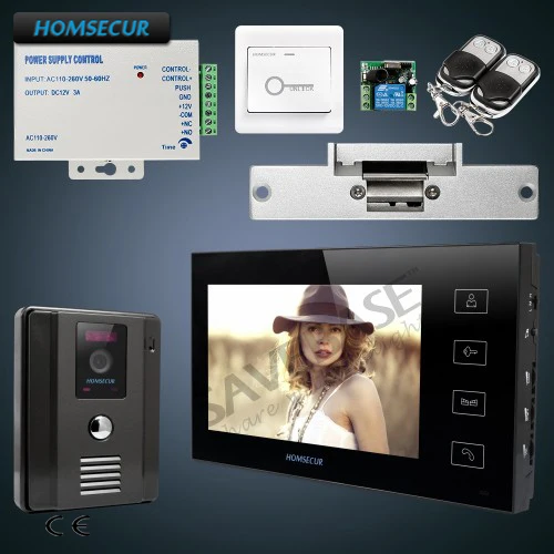 HOMSECUR Цвет 7 дюймов проводной Hands-free видео и аудио дома домофон с Электрический