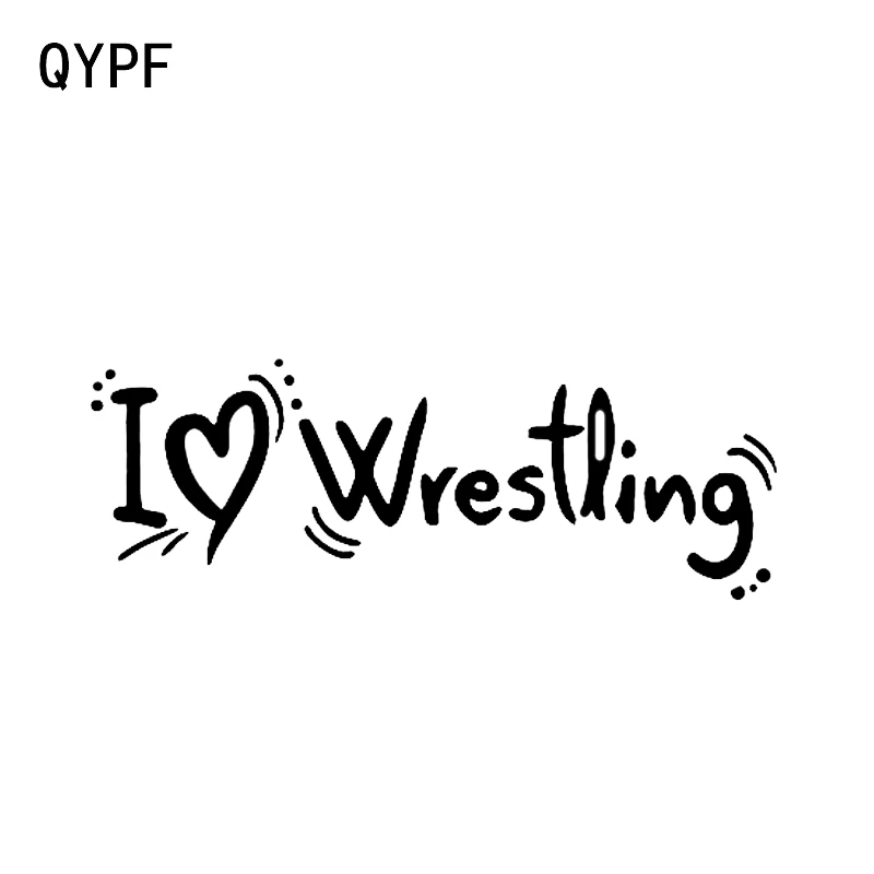 

QYPF 14.9*5.2CM Coolest I Love Wrestling Vinyl Car Stickers Accessories Decor Silhouette C16-0416