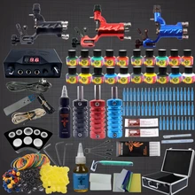 Профессиональный набор для татуировки, 3 роторных тату-машинки, набор пистолетов, 20 цветов, иглы для нанесения чернил, насадки для татуировки, ручки, профессиональный набор для татуировки