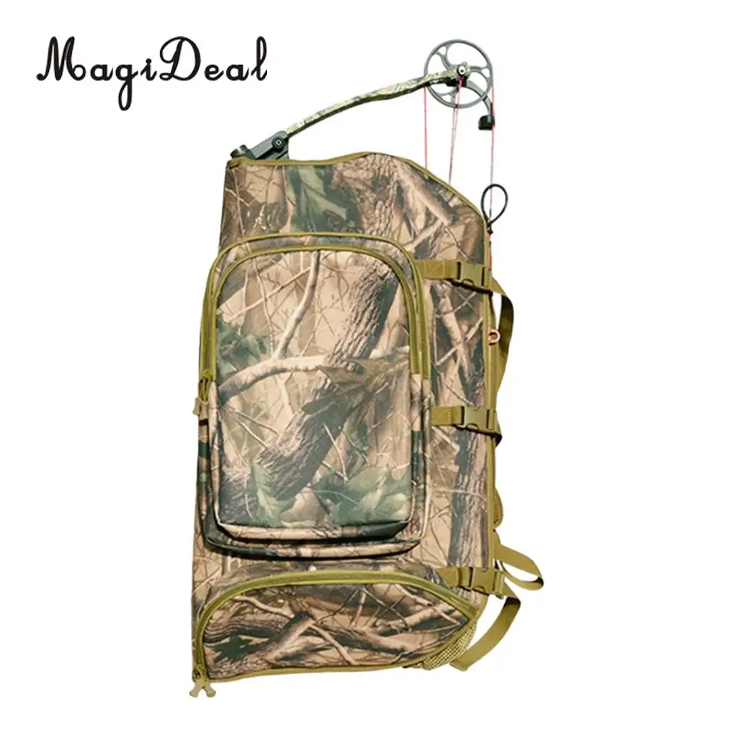 MagiDeal Perfeclan Nylon Hunting Archery Bow Backpack Bag Compound Bow Holder Case 600D Nylon for Camping Hiking Travell