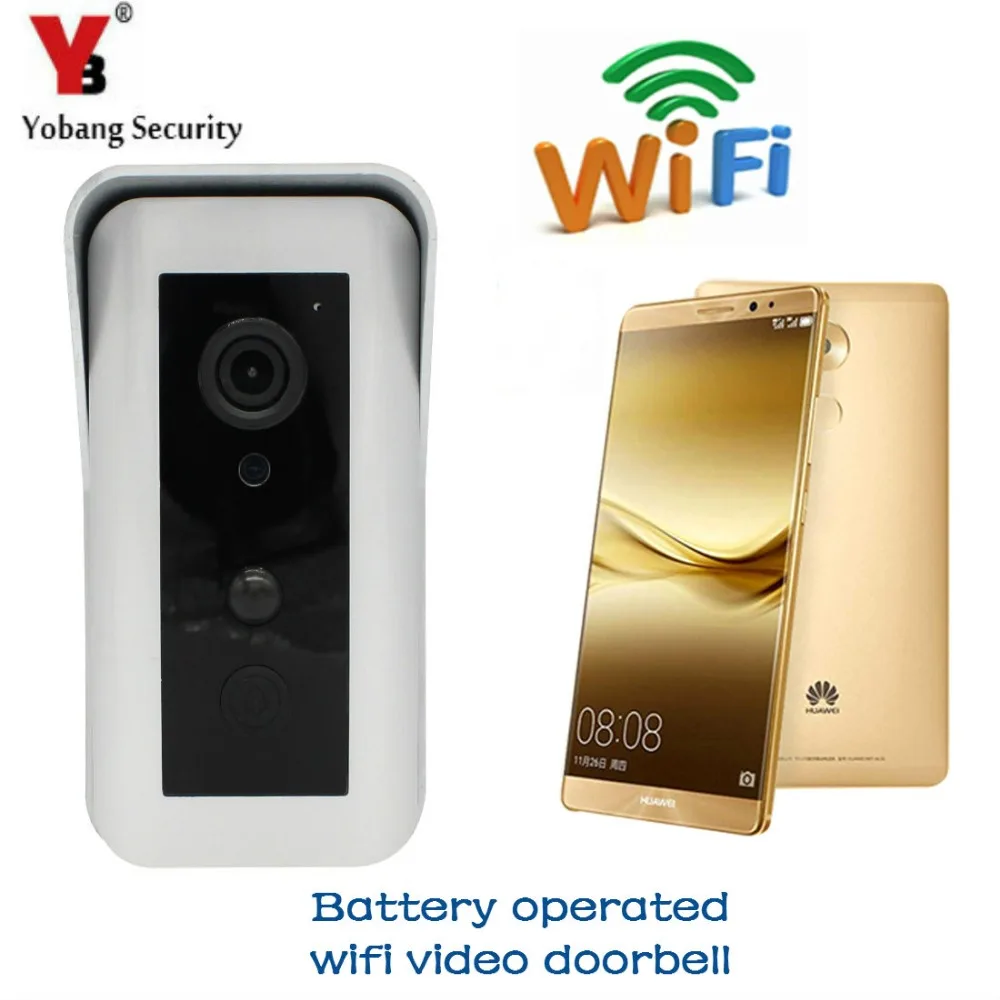 

YobangSecurity Battery Operated Wifi Video Door Phone Doorbell Battery Powered Wireless Video Door Entry Intercom Android IOS