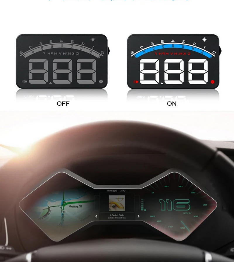 Автомобильный коллиматорный Дисплей M6 Smart 3 дюймов HD лобовое стекло проектор Авто цифровой спидометр с OBD2 и EUOBD HUD Дисплей