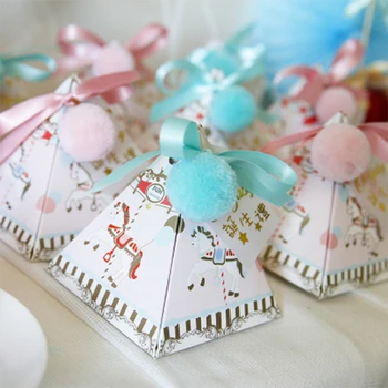 

50Pcs Carousel Candy Box for Unicorn Party Gift Baby Shower Birthday Wedding Party Decorations Souvenir for Guest Favors Gifts