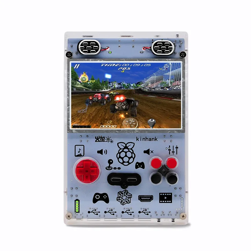 

DHL Shipping 5.0 Inch Retro Handheld Game Player With Upgrade Raspberry Pi 3 Video Game Console 9000mAh Support 4 Player To Play
