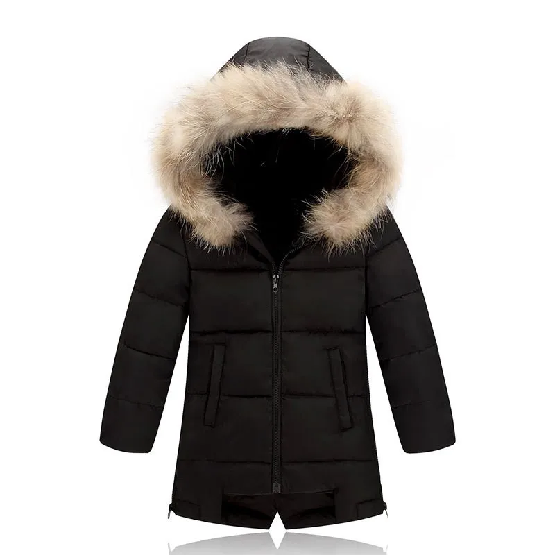 CROAL CHERIE Light 90% White Down Coat For Boys Outerwear Raccoon Fur Children Winter Parkas Jacket For Girls 110-150cm  (12)
