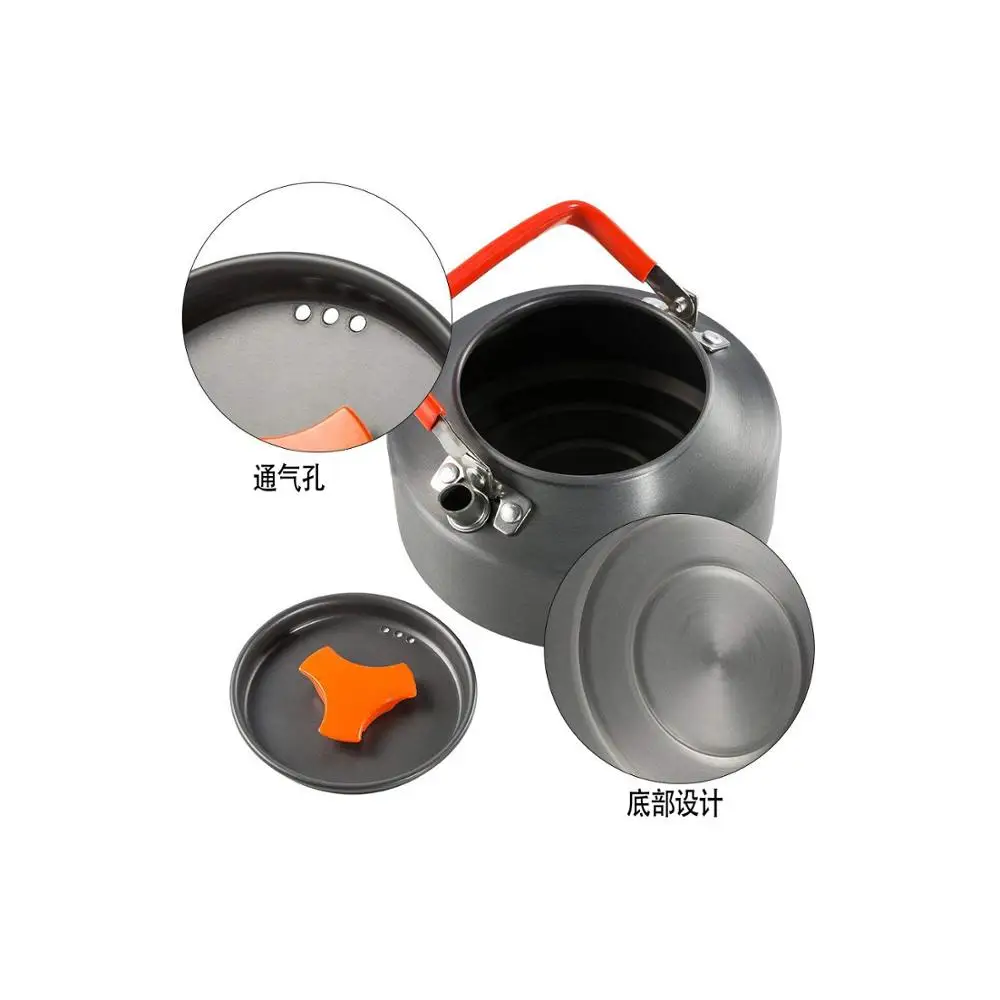  YUETOR OUTDOOR 2-3 Persons 15pcs Camping Stove Cookware Set Portable Utensils Bowl Pot Spoon tablew