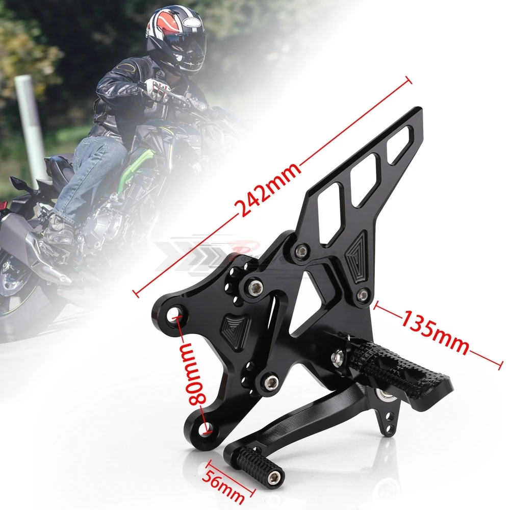 CNC Алюминиевые мотоциклетные регулируемые уличные велосипедные подножки Rearset подножки для ног для Kawasaki Z900 аксессуары