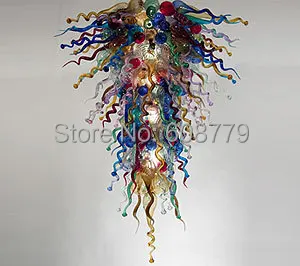 

Free Shipping Hotel Large Colored Murano Art Glass Chandelier