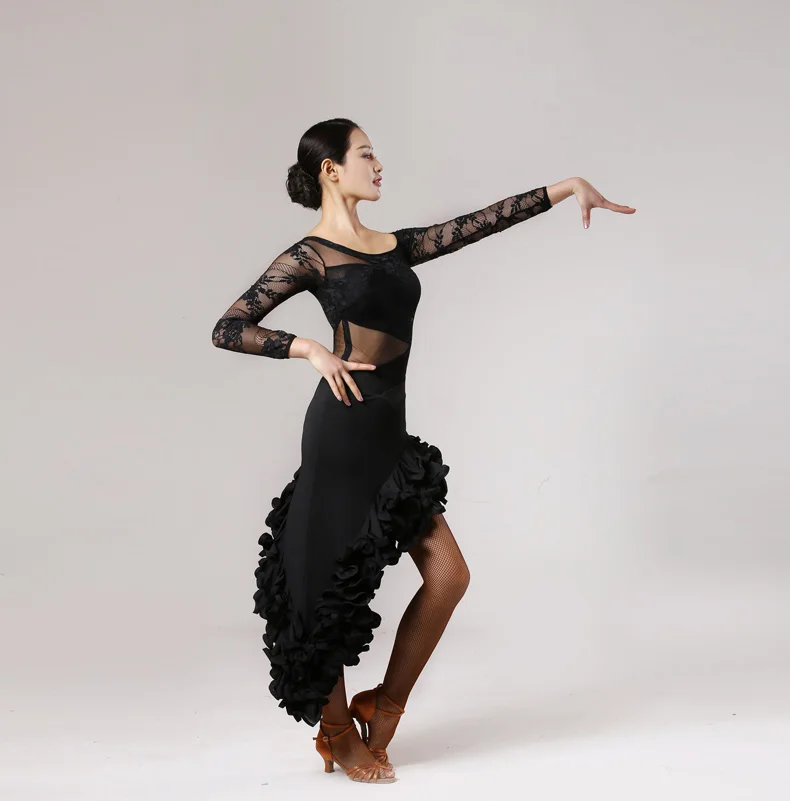 Платья для соревнований по латинским танцам черные/красные/фиолетовые/леопардовые платья для латинских танцев Топ/юбка/костюм ча-ча/Румба/платье для танго