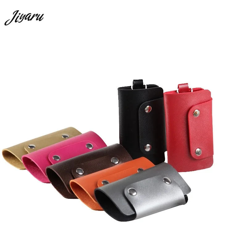 

Housekeeper Key Wallets Bag Fashion Car Keys Holder Organizer Faux Leather Key Wallets for Women Men Solid Color Keychain Purses