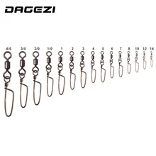 DAGEZI, 100 шт./лот, рыболовный разъем, Поворотный шарнир с хорошей защелкой, черные Вертлюги+ изогнутый штырь, рыболовные аксессуары