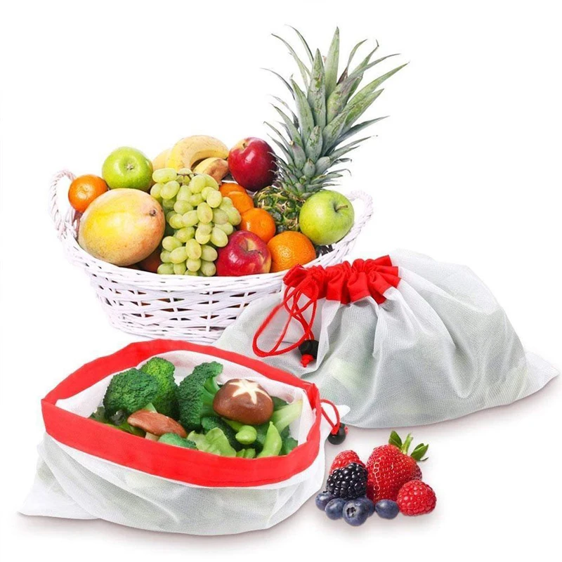 Домашний многоразовый мешок для мелочей фруктов/овощей/риса продуктовый покупок