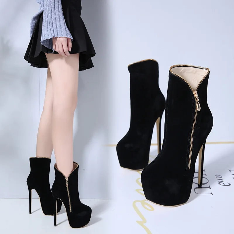 

LEOPRAD LAND 2019 Autumn Boots Zip Platfrom Super High Heels Autumn Street Comfort Classic Bare Boots Women Shoes ZL-1506-13