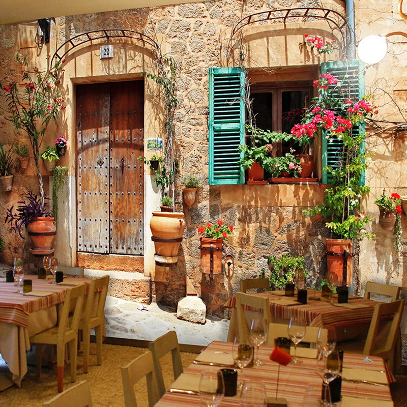 

Vintage House European Style Decorative Wallpaper Restaurant Cafe Modern Creative Personality 3D Stereo Relief Mural Wall Paper
