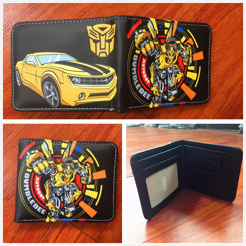 

2018 New arrivel Transformers wallets Bumblebee logo purse short PU leather wallet credit card purse W646