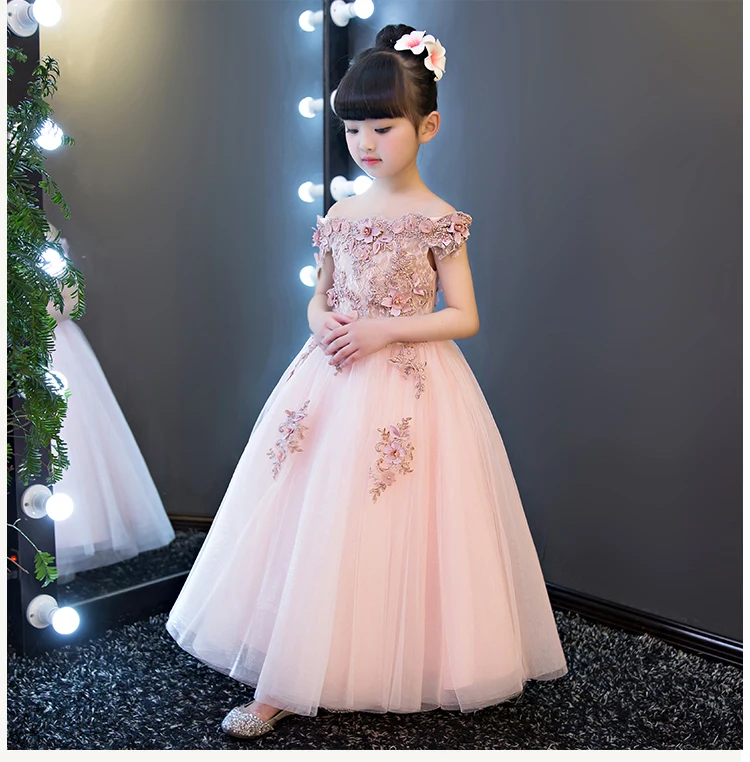 off shoulder gown for baby girl