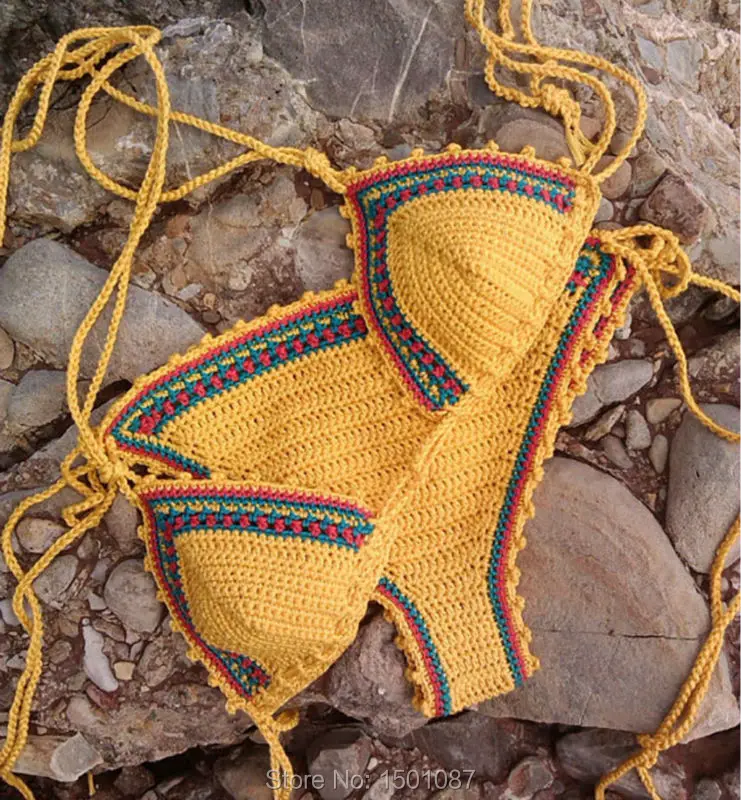 Women New Popular Swimsuit Sexy Bikini set Two pieces Swimwear Bathing Suit Handmade Crochet Bikinis font
