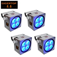 TIPTOP 4x18 Вт беспроводной сценический светильник с аккумулятором мощность RGBWA UV 6 в 1 светодиодный Par может светиться с Wifi и пультом дистанционного управления для свадьбы