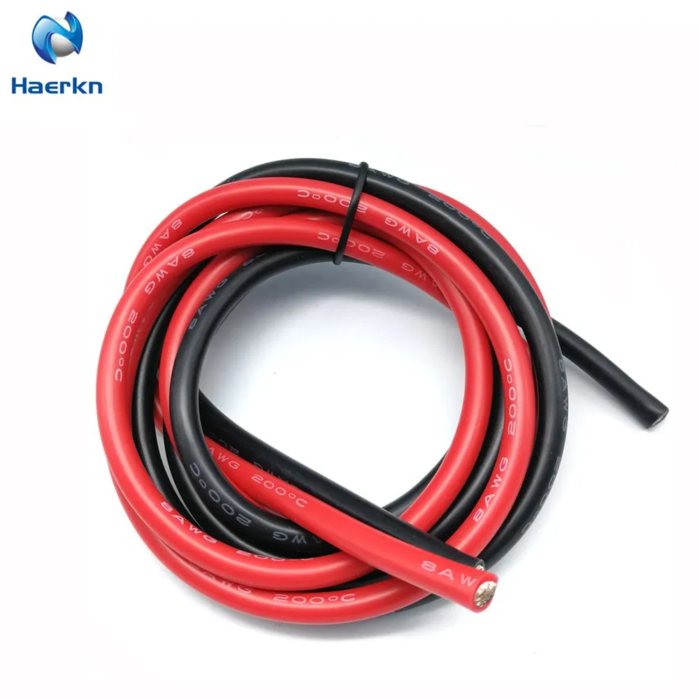 Suave e Flexível de Cobre Estanhado de Alta Preto e 3 Elétrico Cabos 6 Meter 3 m ft Vermelho] Temperatura Fio Awg 8 8.367mm2