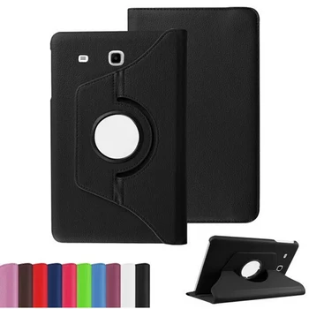 

360 Rotating Stand Leather Case For Samsung Galaxy Tab E 9.6 T560 T561 Case Solid Protective Case +Film+Stylus Pen