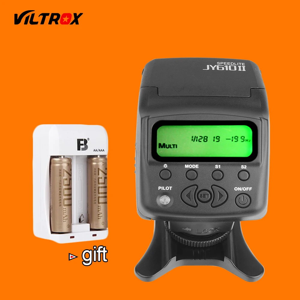 Viltrox JY610II Mini Camera LCD Flash Speedlite + Rechargeable battery