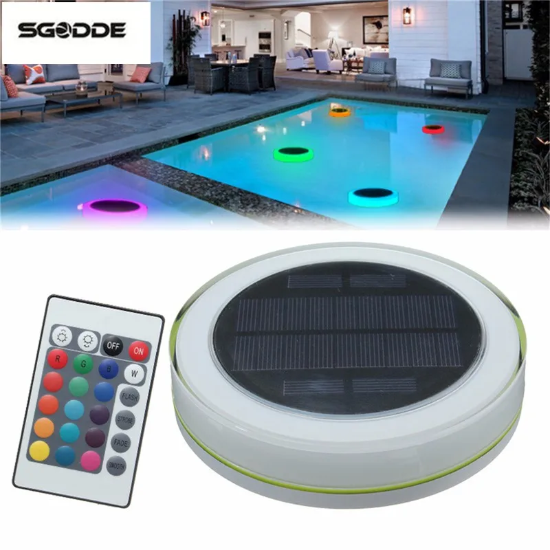 

New 12 Leds Under water Light Solar Power Pond Swimming Pool Floating Waterproof LED Outdoor Light with Remote for Wedding Party