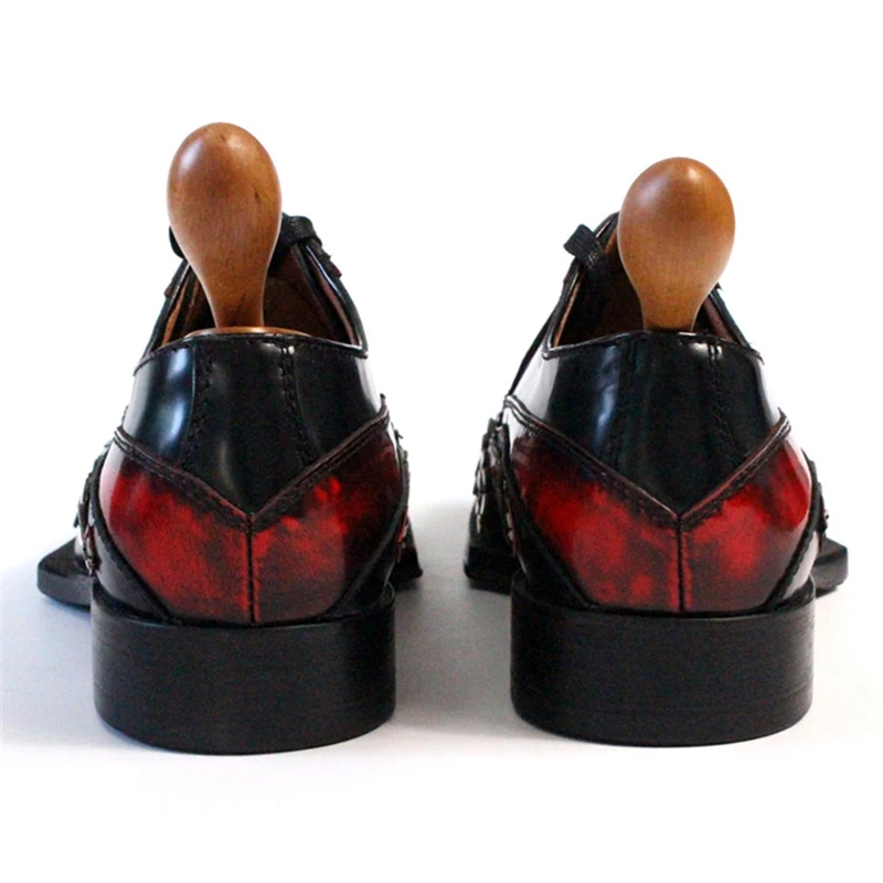 Классическая Высококачественная кожаная мужская обувь из воловьей кожи ручной работы; Свадебная мужская обувь с вышивкой в виде красной вишни