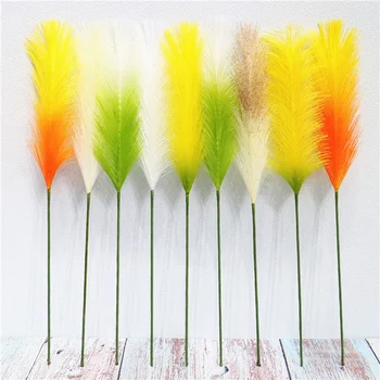 

10pcs Artificial Single Reed Flower Wedding Stage Green Plant Decoration Home Bonsai Fake Reed Grass