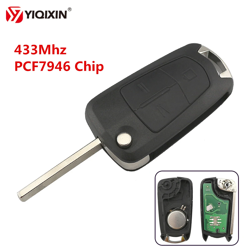 YIQIXIN 3 кнопки 433 МГц PCF7946 чип дистанционный ключ для Opel Vauxhall Zafira B 2011 Astra H Meriva Corsa D 2007