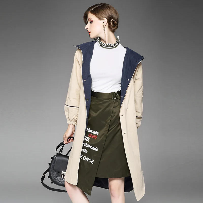 

2017 Spring Autumn Women hooded Windbreaker Ladies Basic Jackets Fashion Female Cotton Jacke Loose Casual Harajuku Coat Button