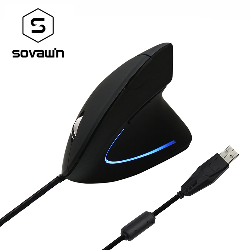 Sovawin PC Gaming Эргономичный Вертикальная Мышь проводной 3200 Точек на дюйм USB компьютера оптическая вертикально человека Эргономика Дизайн 6