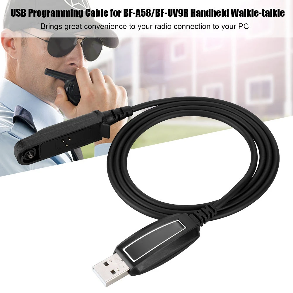 1M USB Programming Cable Program Walkie Talkie Programming Cables With CD Driver For Baofeng BF-A58/BF-UV9R Radio