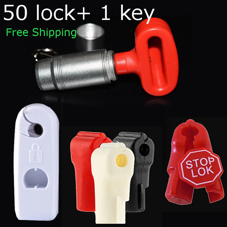 Free Shipping 51pcs Supermarket EAS Stoplock Display Anti theft Stop Lock Detacher Key