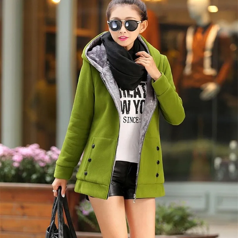 LASPERAL 2019 Spring Autumn Women Plus Size Multi-Colors Jackets Casual Warm Thick Coat Fleece Jackets Hooded Hoodies Streetwear