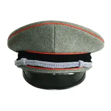 Вторую мировую войну WW2 Пособия по немецкому языку шерстяные армейский Elite сотрудник козырек с широкими полями шляпа Кепки 57 58 59 60 см-World военного магазина