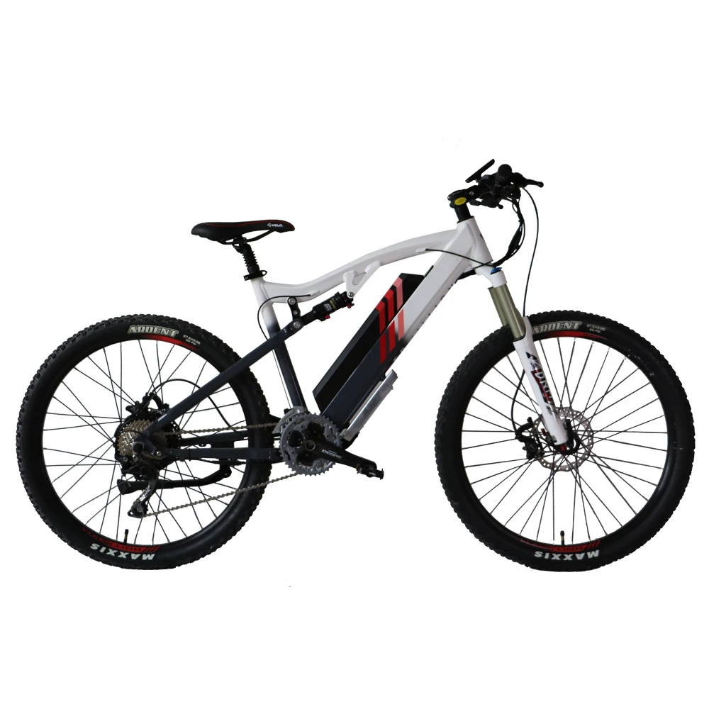 Clearance EUNORAU 48V500W Electric Bike Full Suspension High torque High speed bike Vermillion ebike 0