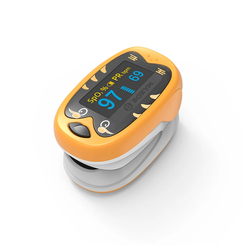 Пальчиковый Пульсоксиметр предназначен для детей USB зарядка для детей SpO2 измеритель насыщенности кислорода в крови перезаряжаемый Пульсоксиметр - Цвет: Оранжевый