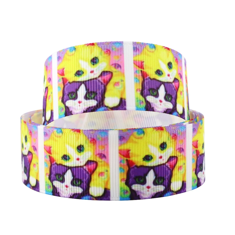 

David accessories 1"25mm dog owl rainbow polyester grosgrain tape ribbon 10yds,DIY handmade materials,wedding gift wrap,10Yc3348