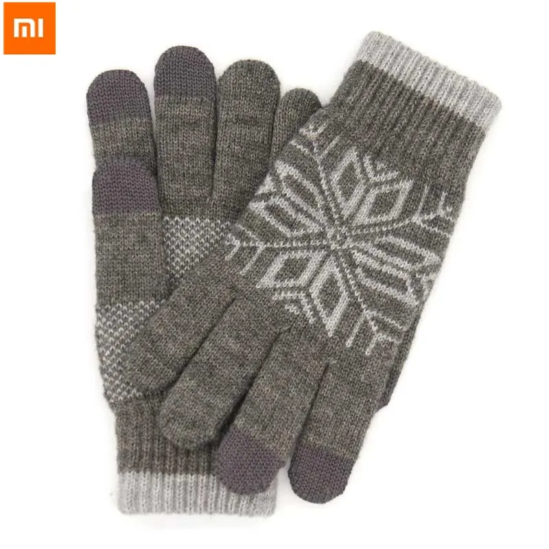 Оригинальные перчатки Xiaomi для сенсорного экрана зимние теплые шерстяные мужчин
