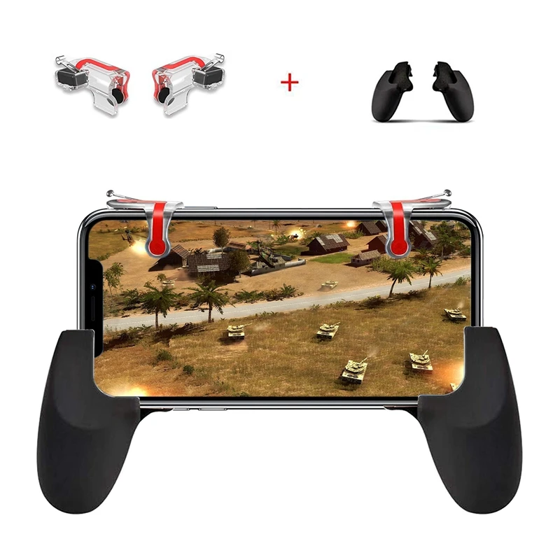 

Mobile Game Controller and Gamepad, Sensitive Shoot and Aim Trigger Fire Buttons L1R1, Ergonomic Design Handle Holder Handgrip